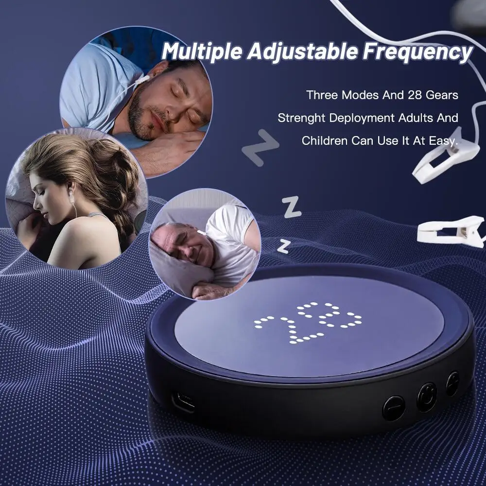 CES Insomnia Pulse Device Fast Sleep Aid Microcurrent Ear Clip Type  Relieve Anxiety Depression Migraine Head Pain Improve Sleep