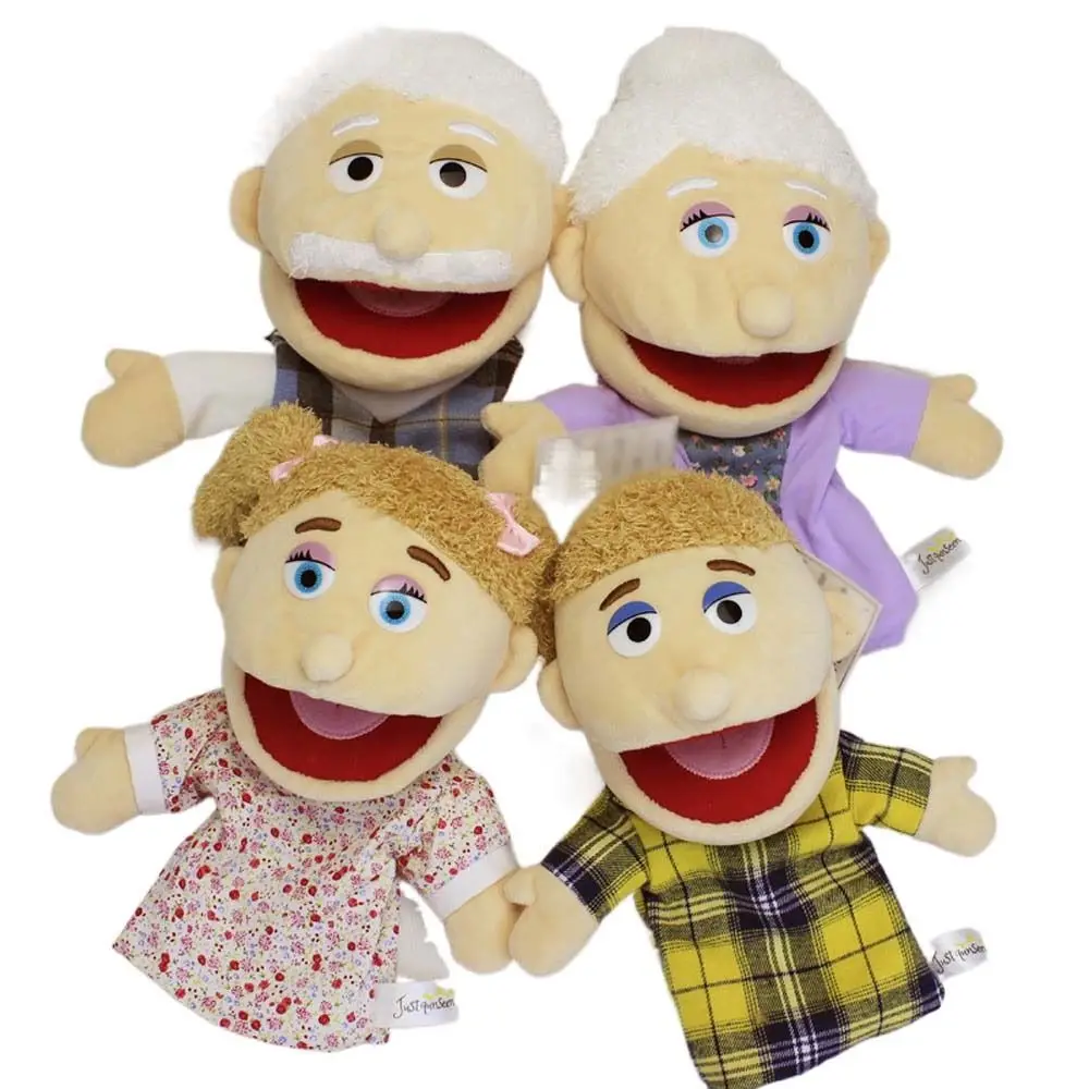 Marionnette à main en peluche pour père et mère, oreiller, jouet, famille, beurre