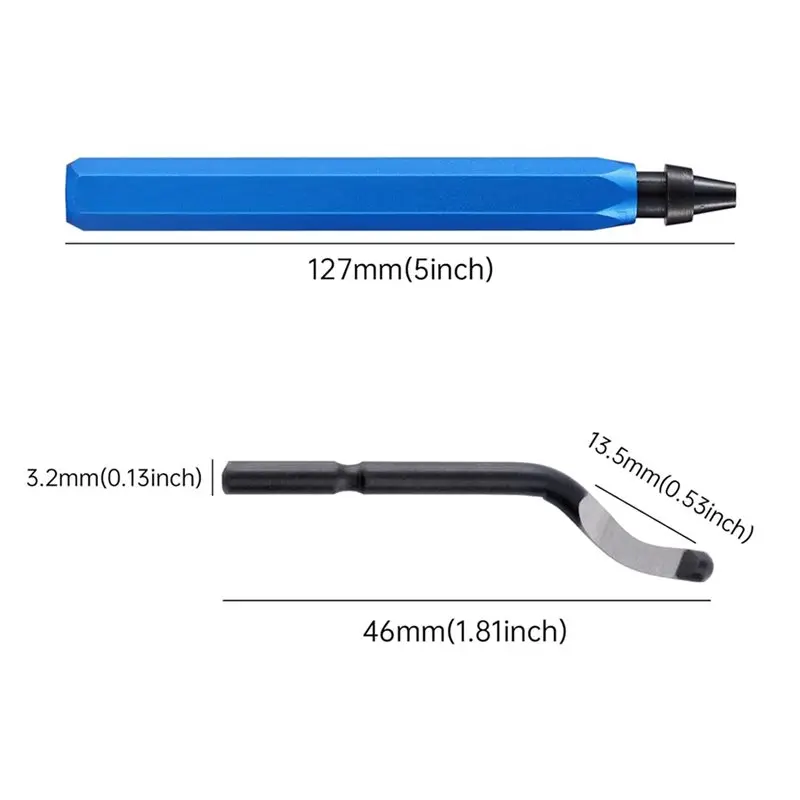 ABMI-4 Pcs Deburring Tool +10 Pcs BS1010 High Speed Steel Blades For Metal Resin PVC Pipes Copper Plastic 3D Printed Edges,