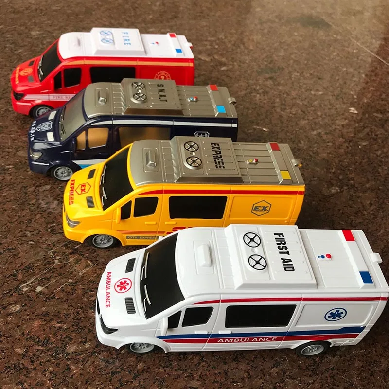 Remote Control Toy 4CH Remote Control Car Simulation Light Music Ambulance City Fire Truck Electric RC Car Model Boy Toy Gift