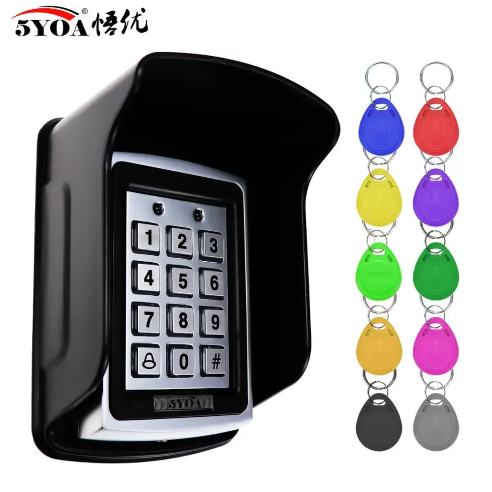 5YOA Metal Keypad Reader LED Backlight RFID 125khz For Access Control System Proximity Card Standalone User Door Lock Entry