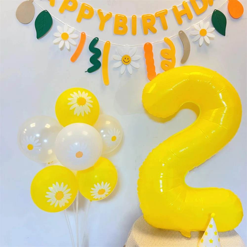 40inch Yellow Number Theme Balloon 1 2 3 4 5 6 7 8 9 0 Baby Happy Birthday Party Balloons Duck Yellow Ballon Days Helium Ballon