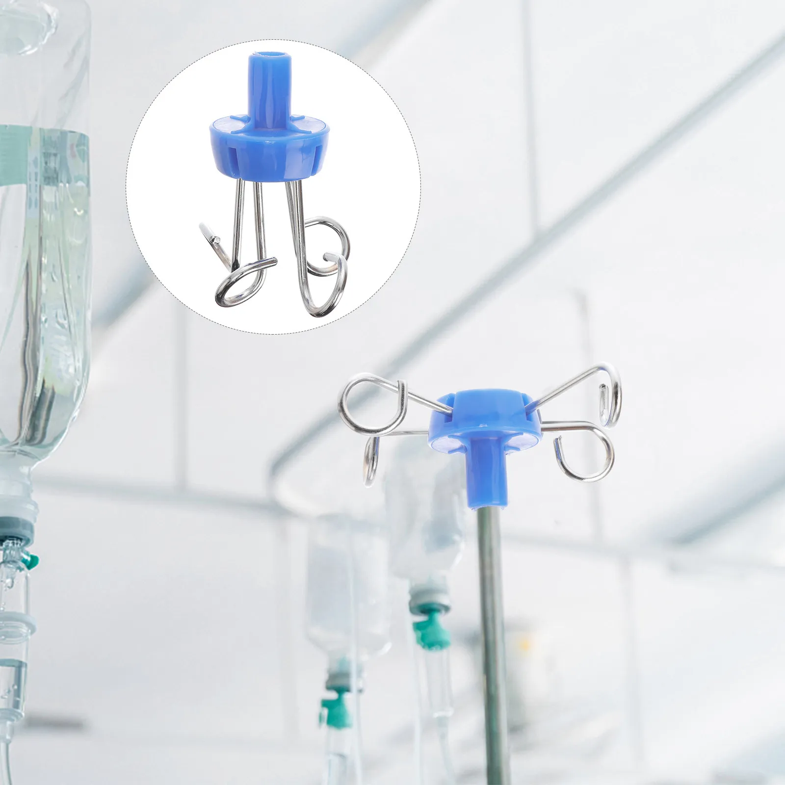 Vertical Infusion Rack Hook Stainless Steel Plastic Hook Design for Clinic Hospital Iv Stand Hanging Convenience