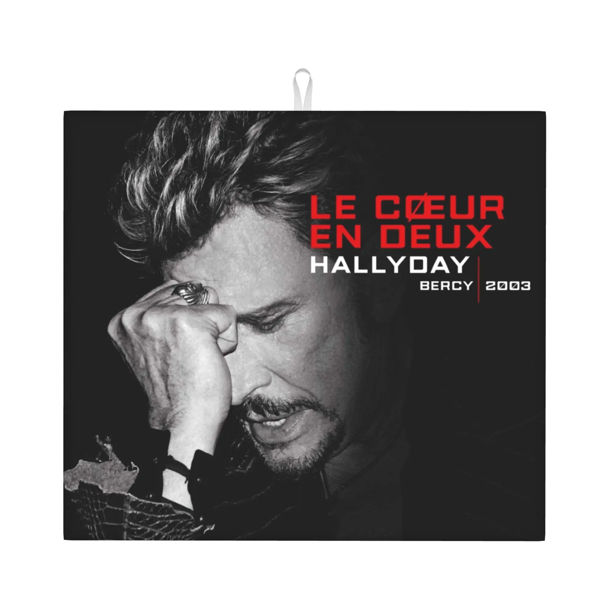 Johnny Hallyday Non Slip Kitchen Counter Protector Mat Barware Tableware Reusable France Rock Singer Drying Mat For Kitchen