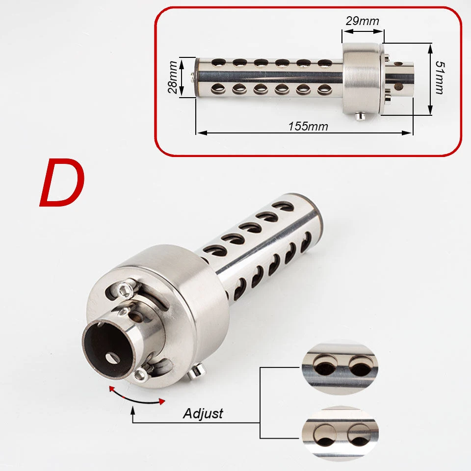 Universele 48MM 51MM motoruitlaatsysteem Draaibare Verstelbare Motoruitlaat RVS DB Killer slip-on - afbeelding 1