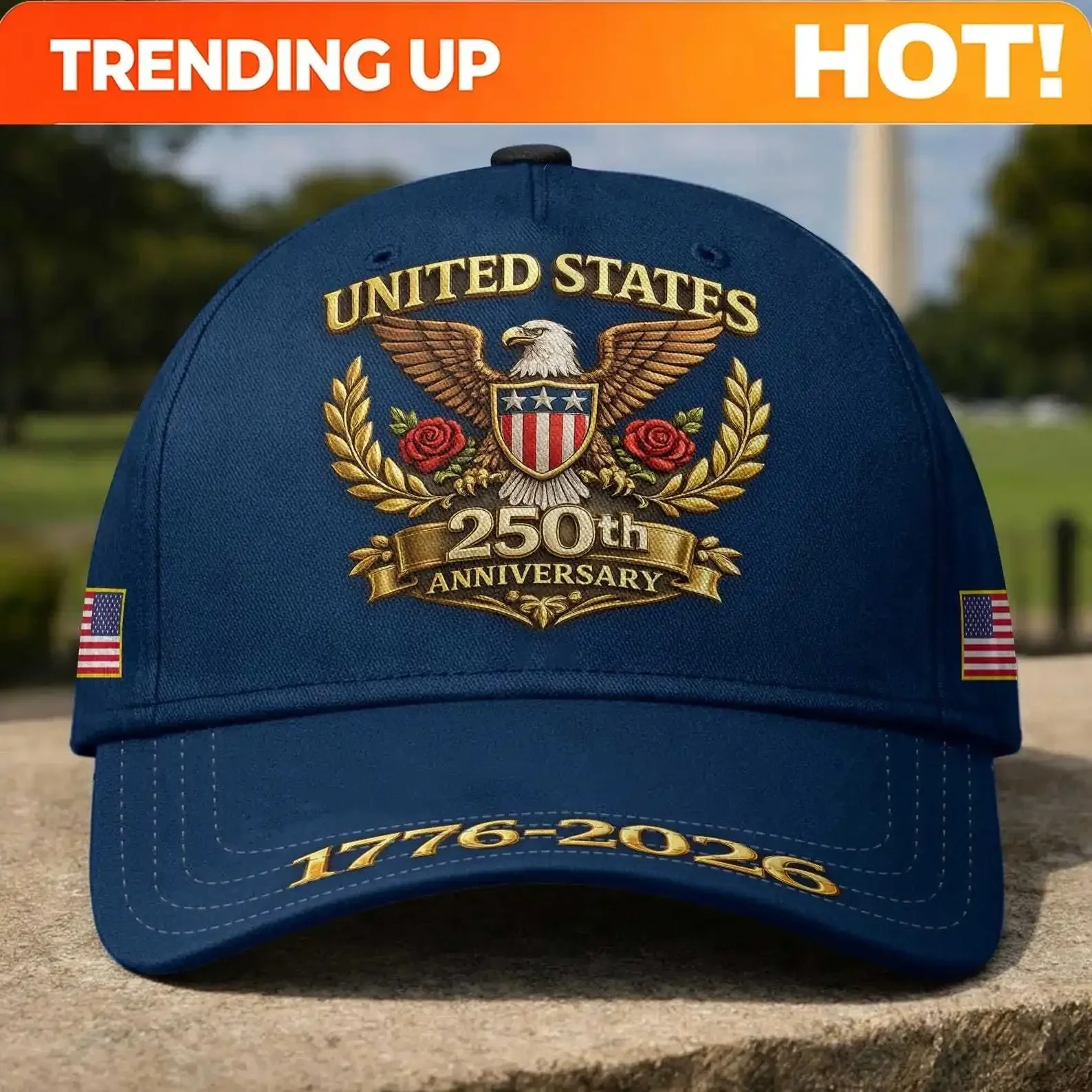 Customization United States 250th Anniversary Baseball Cap, 4th Of July Hat, American Flag 1776–2026 Unisex Cap, Independence Gi