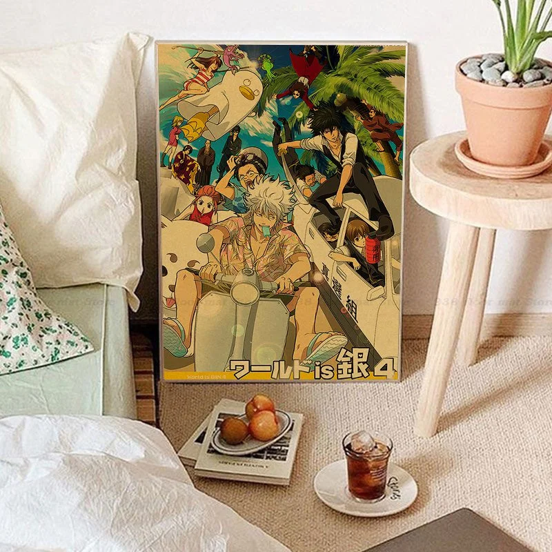 Classic Anime Gintama DIY poster Kraft Paper Vintage Poster Wall Art Painting Study Room Wall Decor image 2