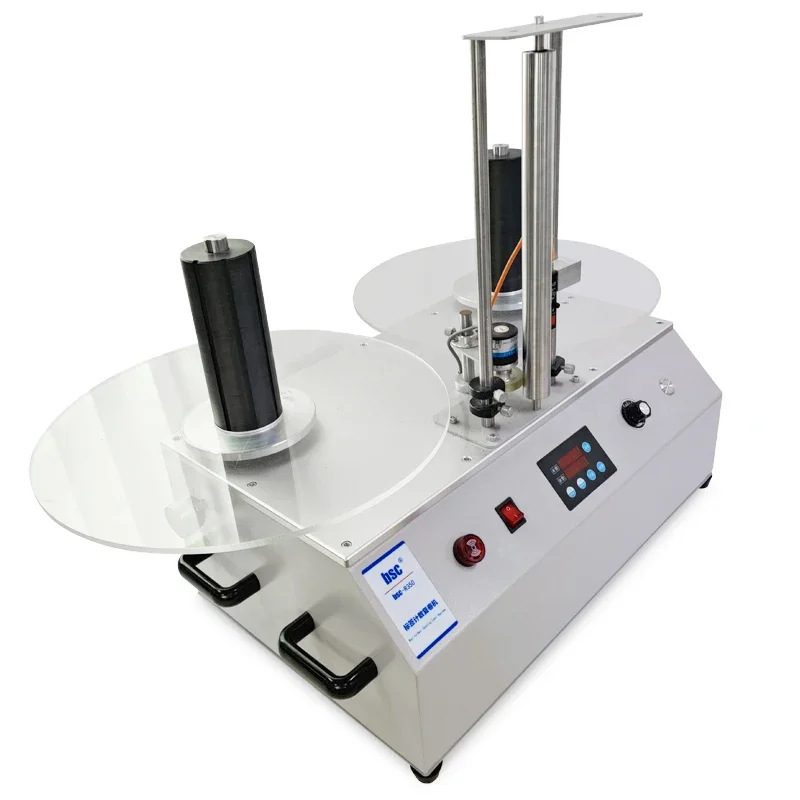 BSC R350 Adhesive Stick Label Paper Roll Rewinding Machine With Counter and Tension Controller reel to reel Label rewinder