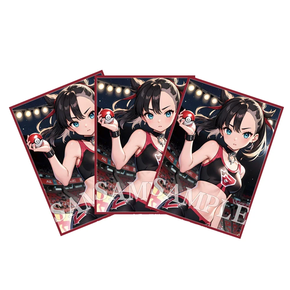 60PCS 67x92mm Holographic Card Sleeves Standard Size Anime Card Sleeves Marnie Shield Card Cover for TCG/PKM/MGT Trading Cards