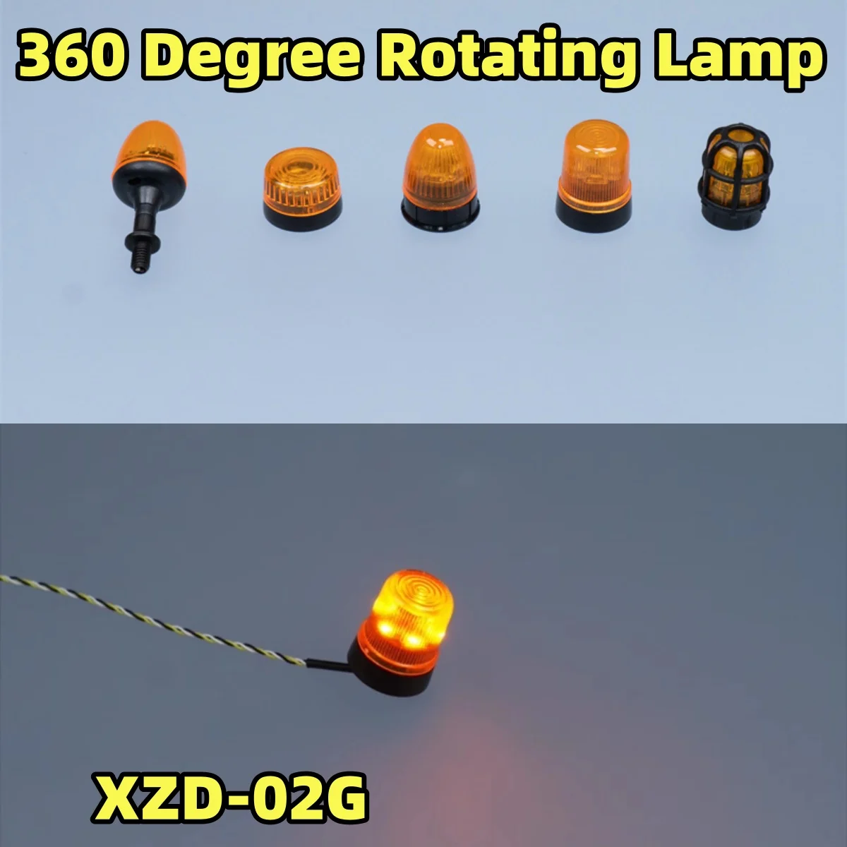 

Yellow 360 Degree Rotating Lamp XZD-02G Toy For 1/14 Tamiya RC SCANIA Warning Light Engineering Operation Dump Truck Model