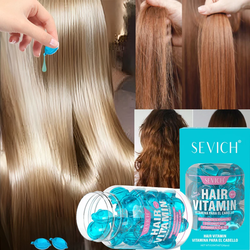 

Волшебные витаминные капсулы для волос, быстрое увлажнение волос, кератиновые витаминные капсулы, 30 шт., восстановление против выпадения волос, поврежденное сложное масло для волос