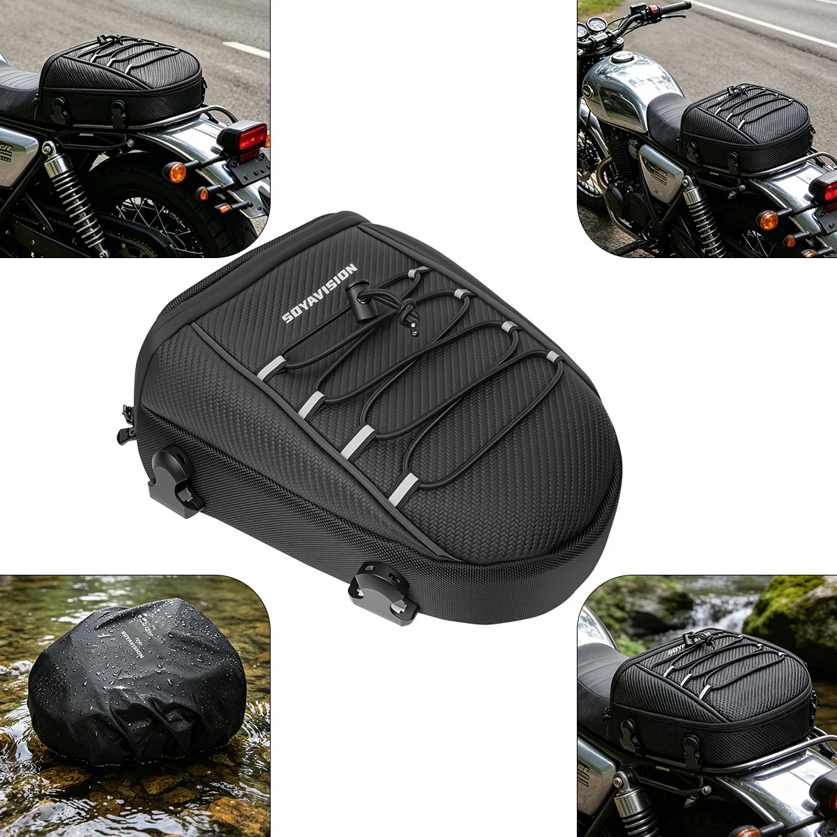 For Triumph Tiger 900 Trident 660 Aprilia Tuareg 660 Motorcycle Rear Seat Bag Waterproof Luggage Bag For Yamaha Honda