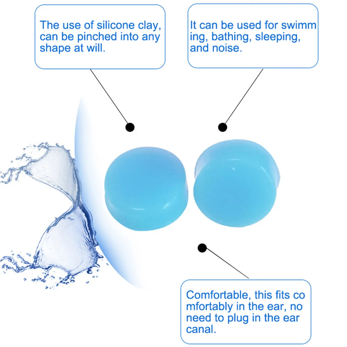 再利用可能なシリコン耳栓,柔軟な耳栓,睡眠,水泳,旅行,仕事,学習,30個