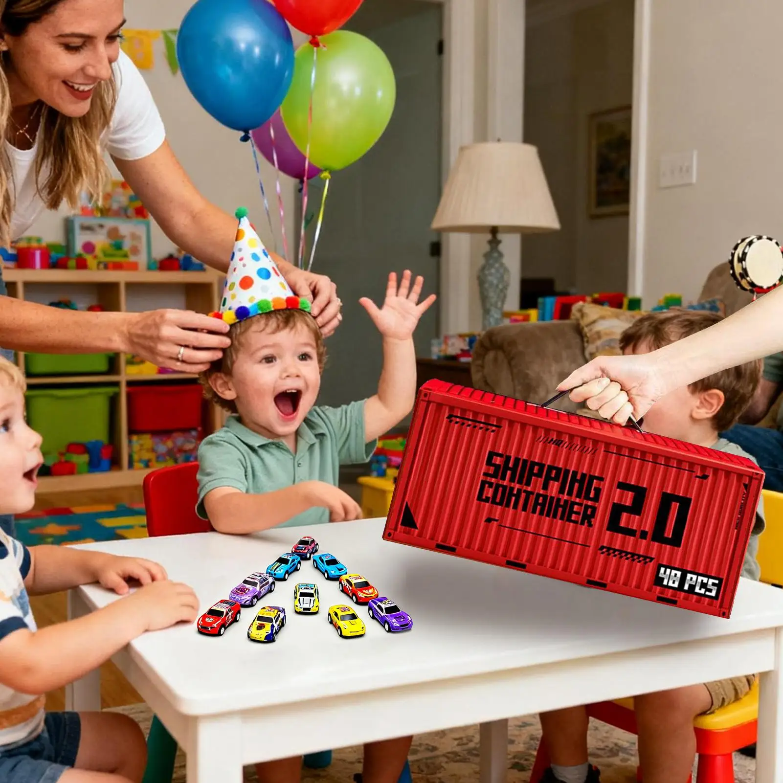 Carros de brinquedo para crianças 48 peças puxar para trás modelos de veículos puxar para trás carros para menino menina festa de aniversário meia stuffers exibir casa