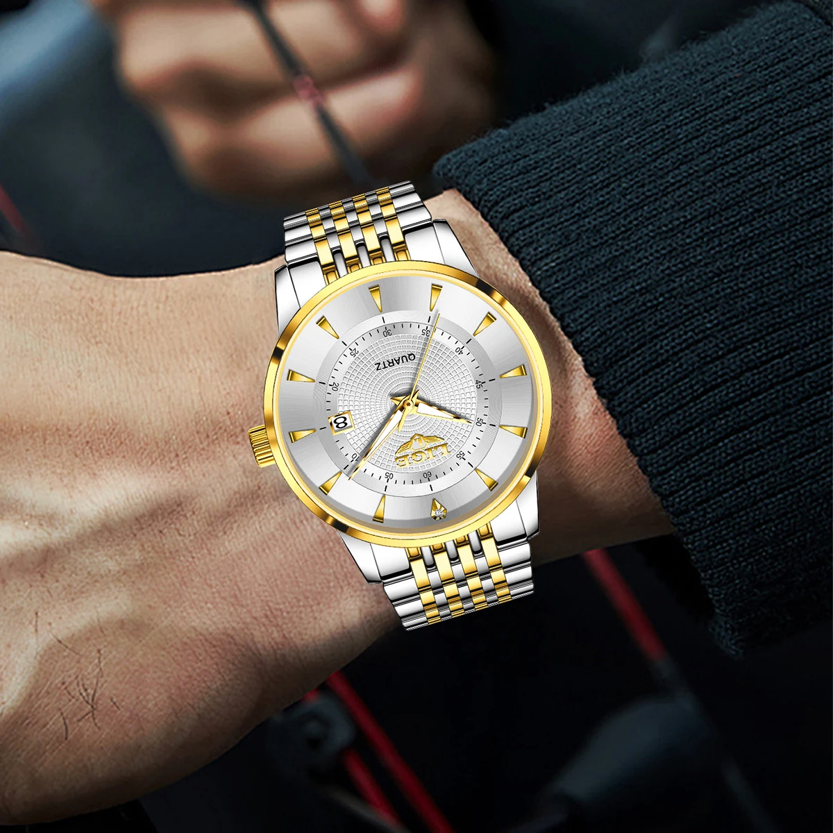 ใหม่ LIGE แบรนด์หรูนาฬิกาสําหรับชายสแตนเลสกันน้ํานาฬิกาวันที่กีฬานาฬิกาควอตซ์ผู้ชายนาฬิกาข้อมือ ...