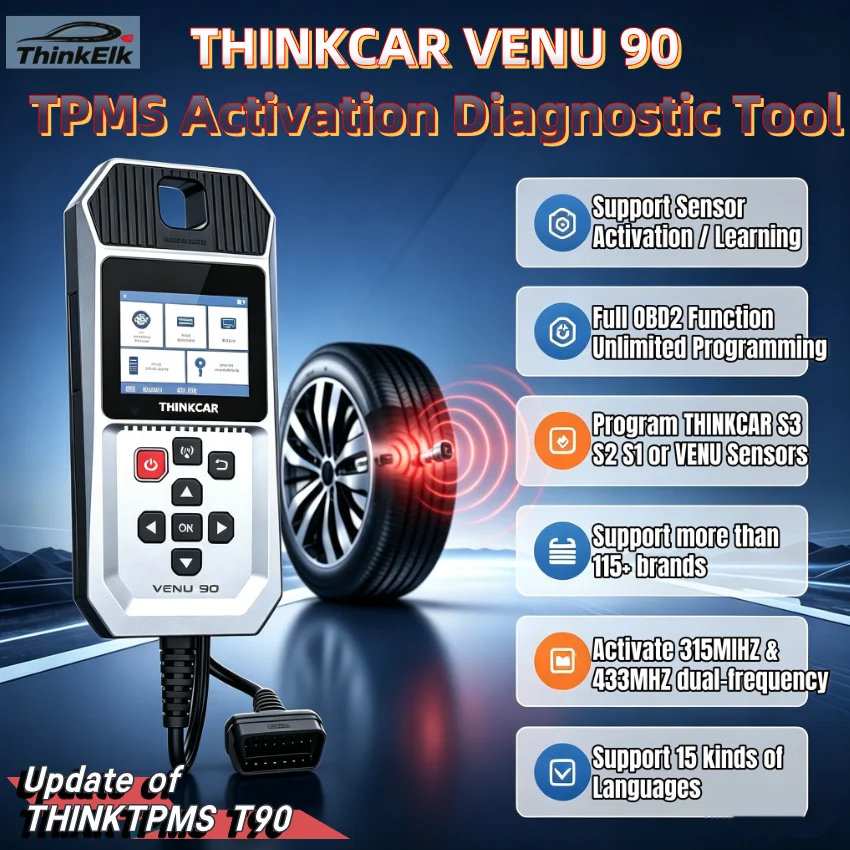 VENU 90 THINKCAR TPMS Activation Tool Handheld Car Tire Pressure Diagnostic Scanner Work with VENU 5 Pro S3/S2/S1 TPMS Sensor