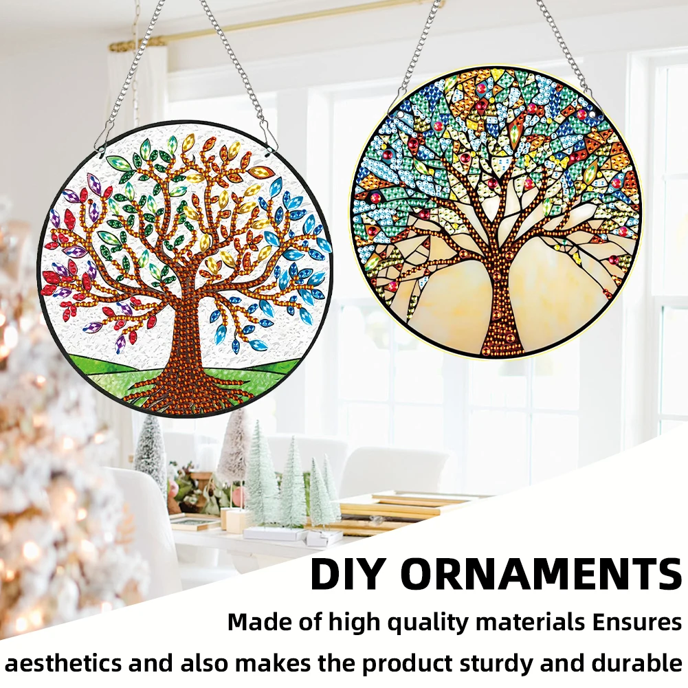 

2 шт. тема Древо жизни 2D плоский DIY Алмазный художественный кулон Декор для дома и окон