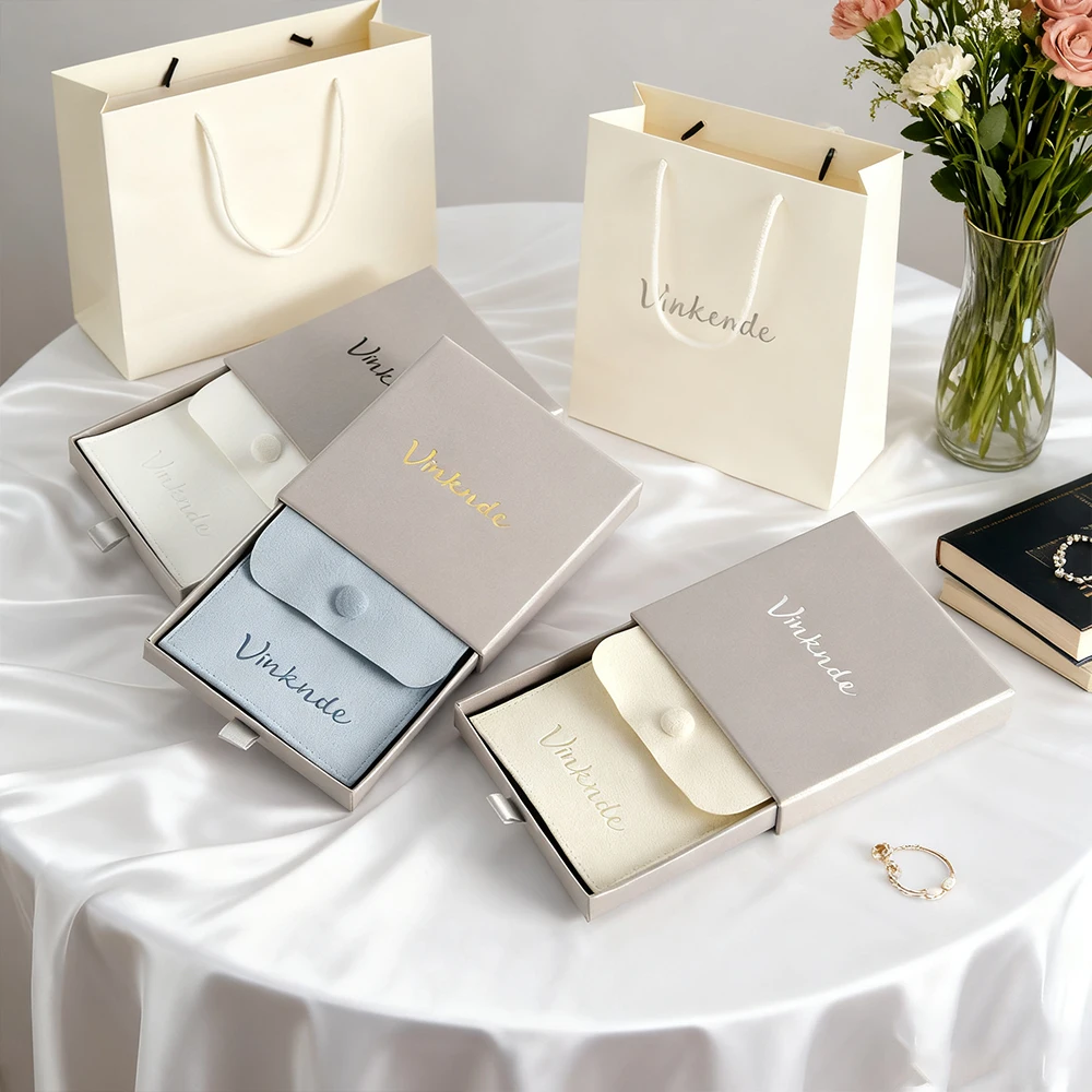 شعار التخصيص المطبوع صناديق المجوهرات المصنوعة من الورق المقوى المنزلق الجميلة مع حقيبة زر ستوكات صندوق رسم المجوهرات للأقراط #6