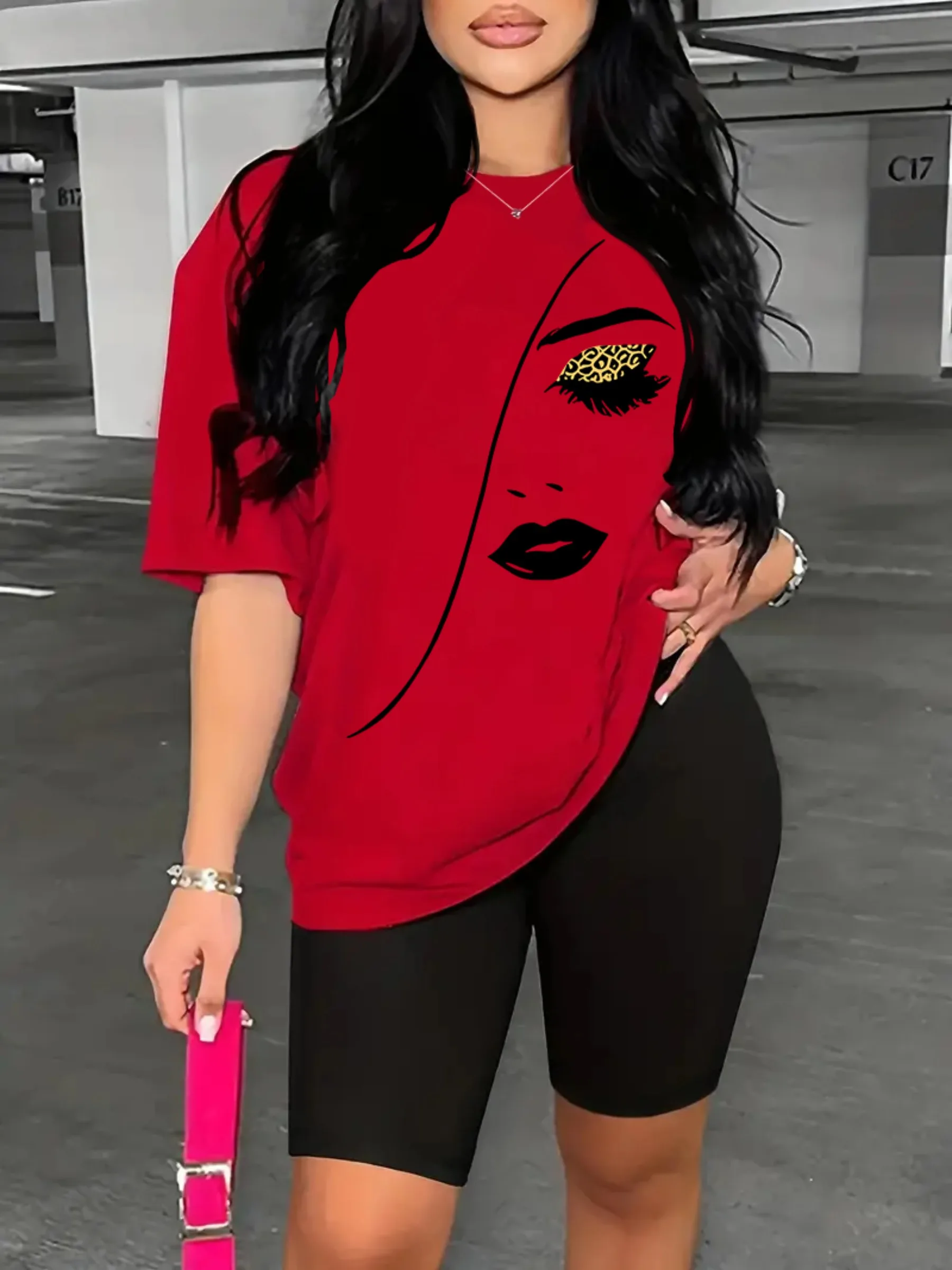 Womens Sports  Neck Short Sleeve T-shirt Top  with Medium Stretch Polyester Fabric