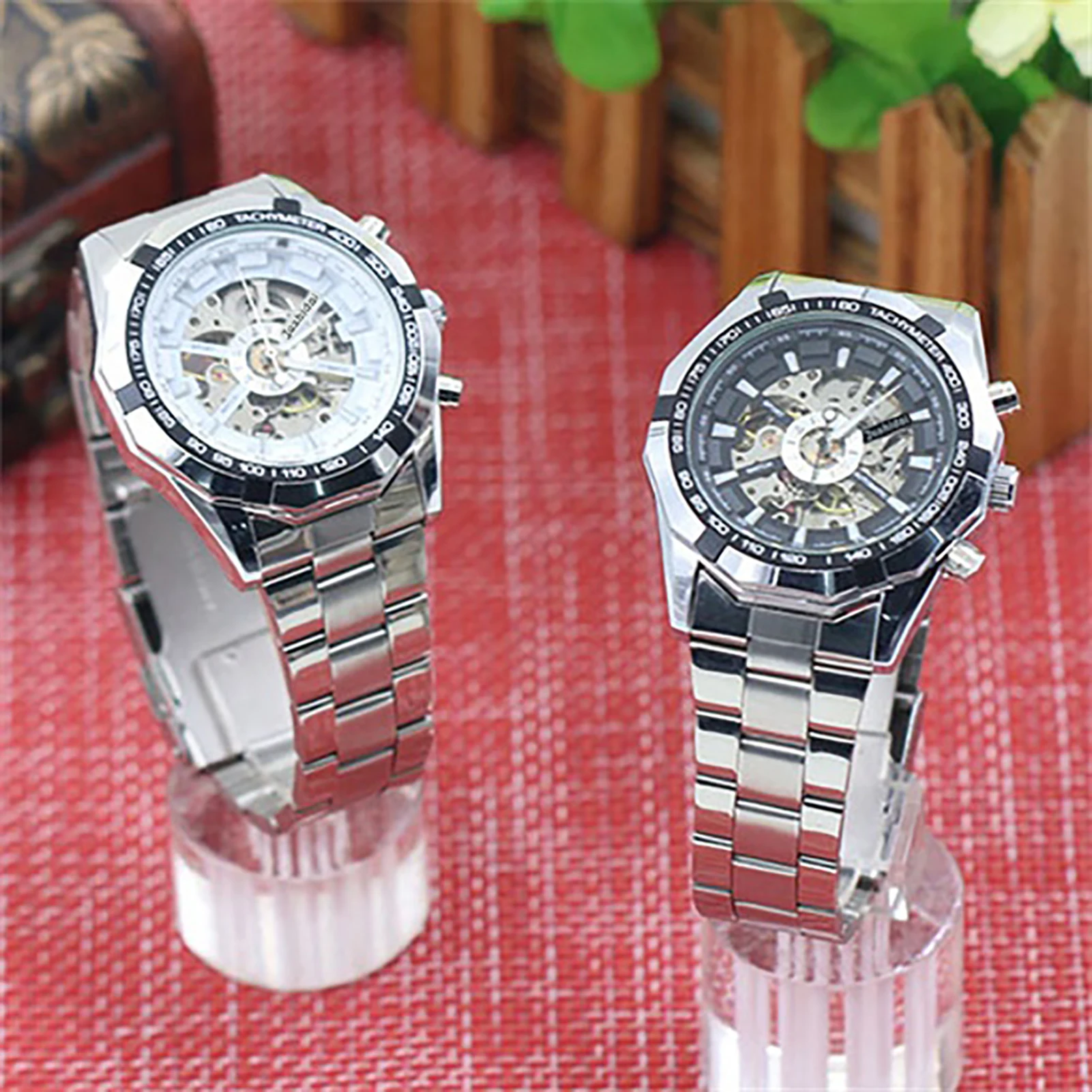 HOT SALES!!! Men\'s Watch Mechanical Watch Steels Hollow Skeleton Dial Wristwatches Wholesale Dropshipping New Arriv