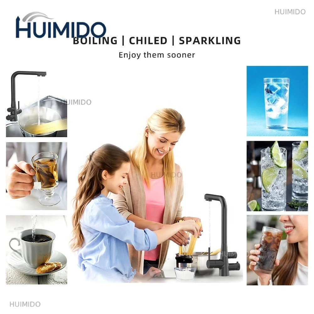 5 in 1 Multifunctional Boiling Frozen Foaming Faucet Hot Cold Boiling Frozen Soda Water Purification Mixer Filter Faucet Faucet