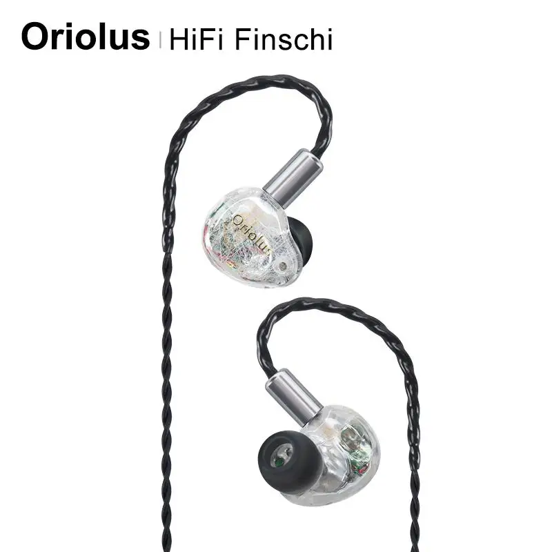 Oriolus HiFi Finschi 1BA+1DD Hybrid Monitor In-Ear Earphones for Studio DJ Stage Audiophile Musician 2 Pin 0.78mm Earbuds