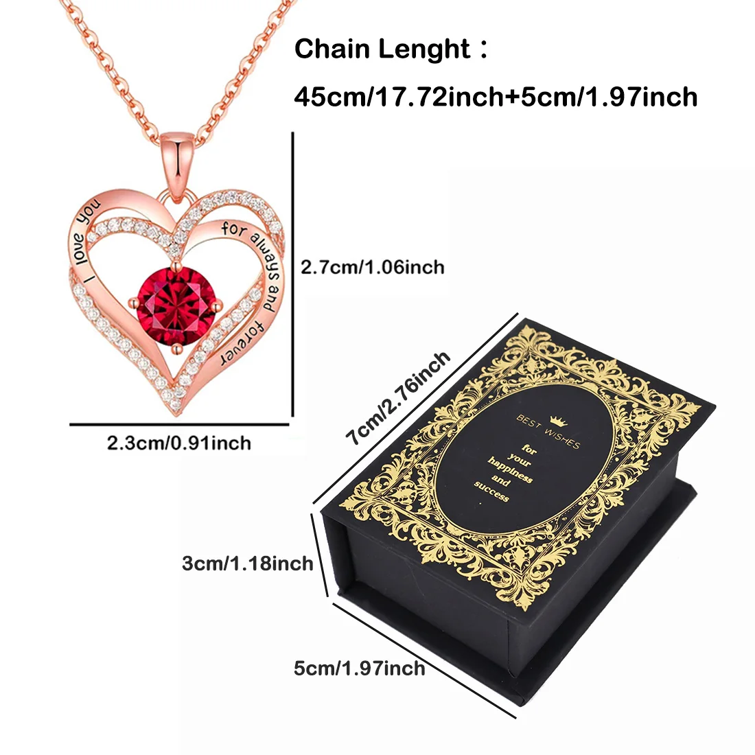 Heart Luxury Pink Pendant Necklaces With Mini Book Gift Box For Women Mother Girlfriend Christmas Day Birthday Choice Jewelry view 4