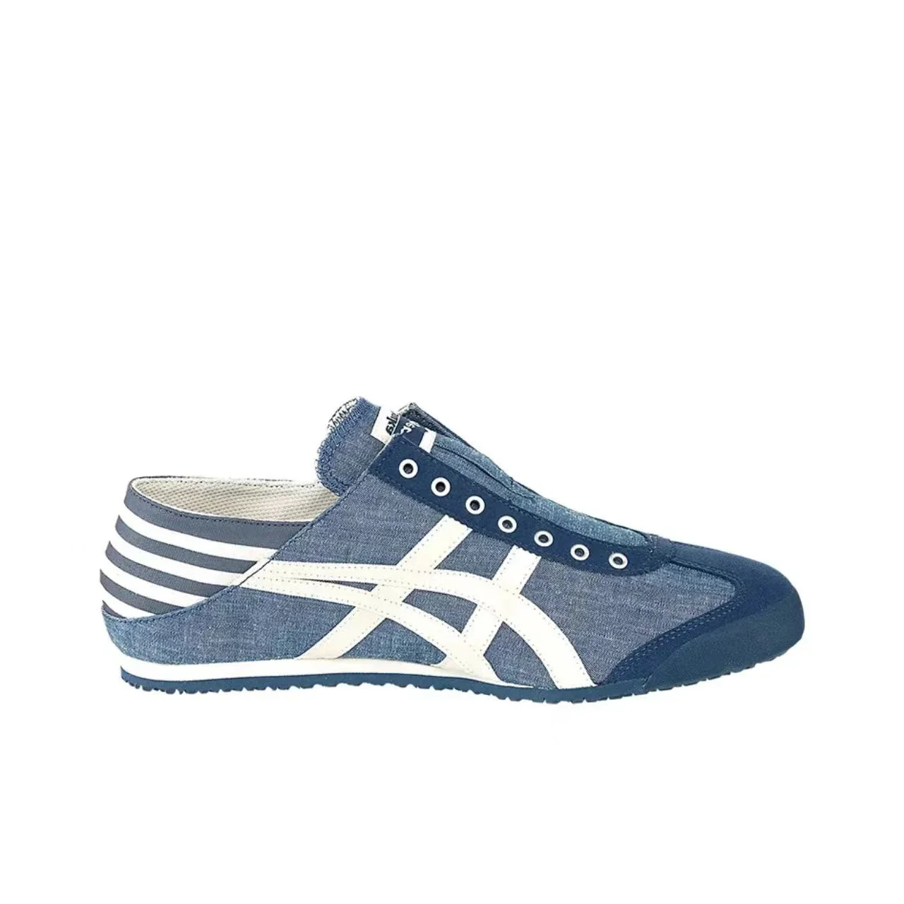 Asics Onitsuka Tiger MEXICO 66 Low Side Sneaker Women Men Blue Canvas Shoes