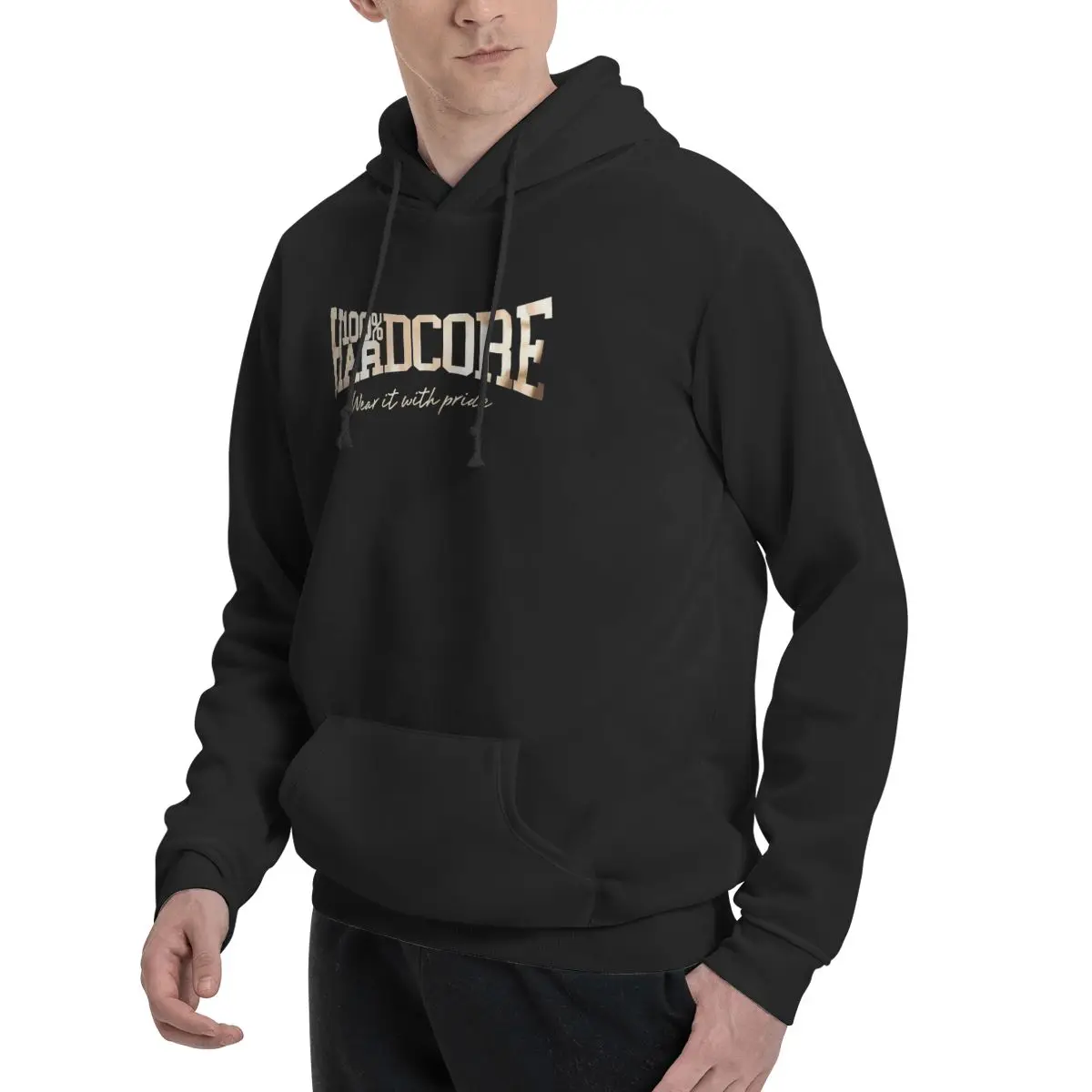 Mens Womens HardCore Hoodie Hooded Collar Drawstring Hoodies Pullover Sweatshirts Long Sleeve Shirts