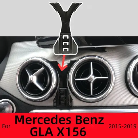 메르세데스 벤츠 GLA X156 250 2015-2019 차량용 전화 홀더 360 회전식 실리콘 미끄럼 방지 15W 무선 충전 자동차 액세서리