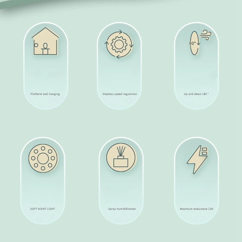 5200Mah Portable Bladeless Fan Outdoor Camping Fan Light USB Rechargeable Desktop Fan Brushless Small Fan