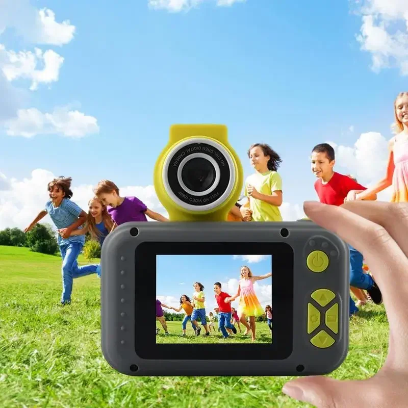 Mini Toddler Toy Selfie Camera 1080p HD Video Recorder 2.4inch IPS Eye Protection Screen Kids Autofocus Digital Cam180 Flip Lens