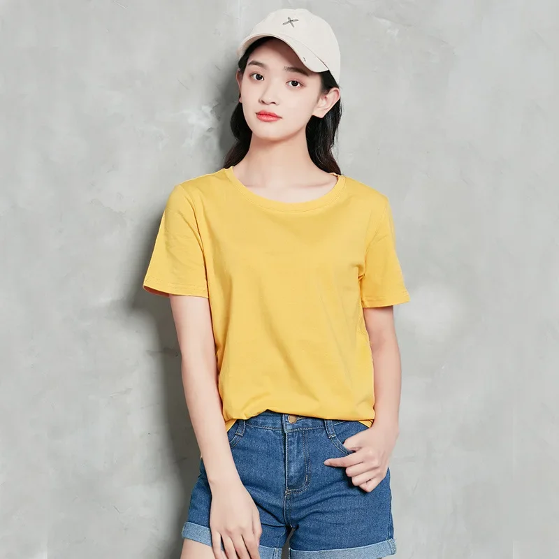 MRMT 2025 Brand New Women's 95 Cotton Short Sleeve T Shirt Women's Loose White Round Neck T Shirt Pure White Base Top Tide