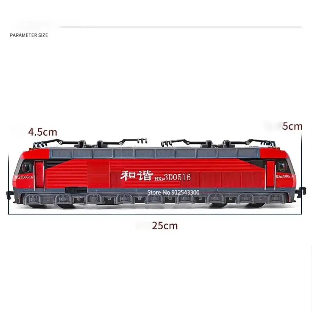 1/87 Harmony Locomotive Toy Train Model Alloy Diecast Doors Opened with Sound Light Pull Back Scale Model Train Toy for Children