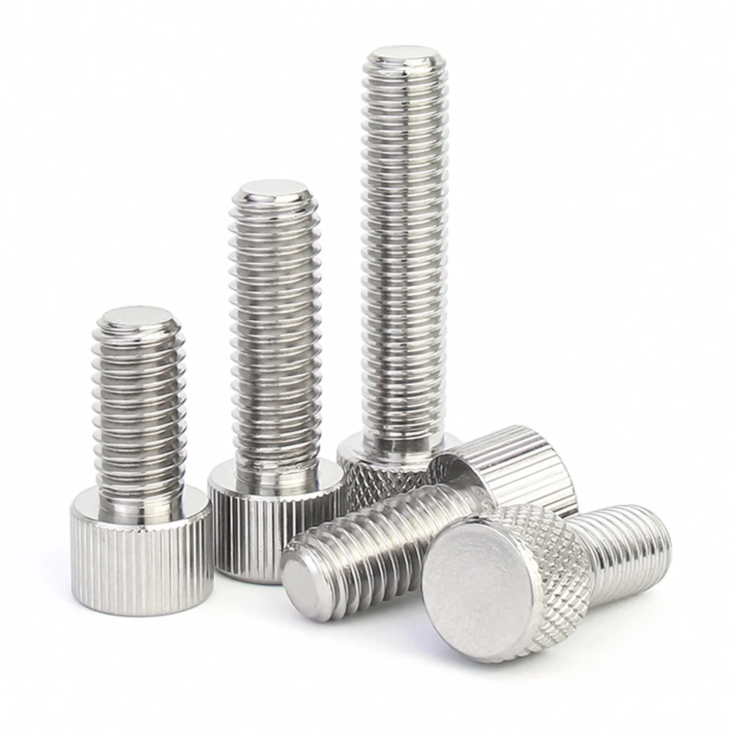 M2 M2.5 M3 M4 M5 M6 M8 304 Stainless Steel Mesh Pattern Knurled Thumb Screws Cylindrical-Head Hand-Tightening Screws