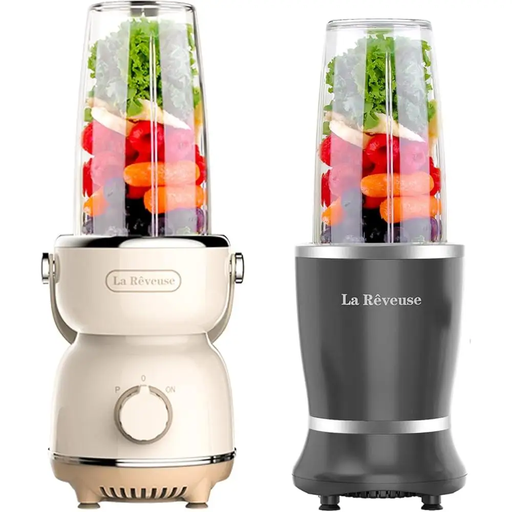 Retro Blender Personal Smoothie Maker 300W 250W Compact Design Multiple Cup Size Chopping Blending Grinding On-The-Go Use