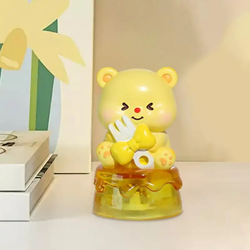 Bear Figures For Kids Creative Tiny Butter Bear Resin Sculptures Tabletop Animal Resin Statue For Bedroom Home Desk Children's