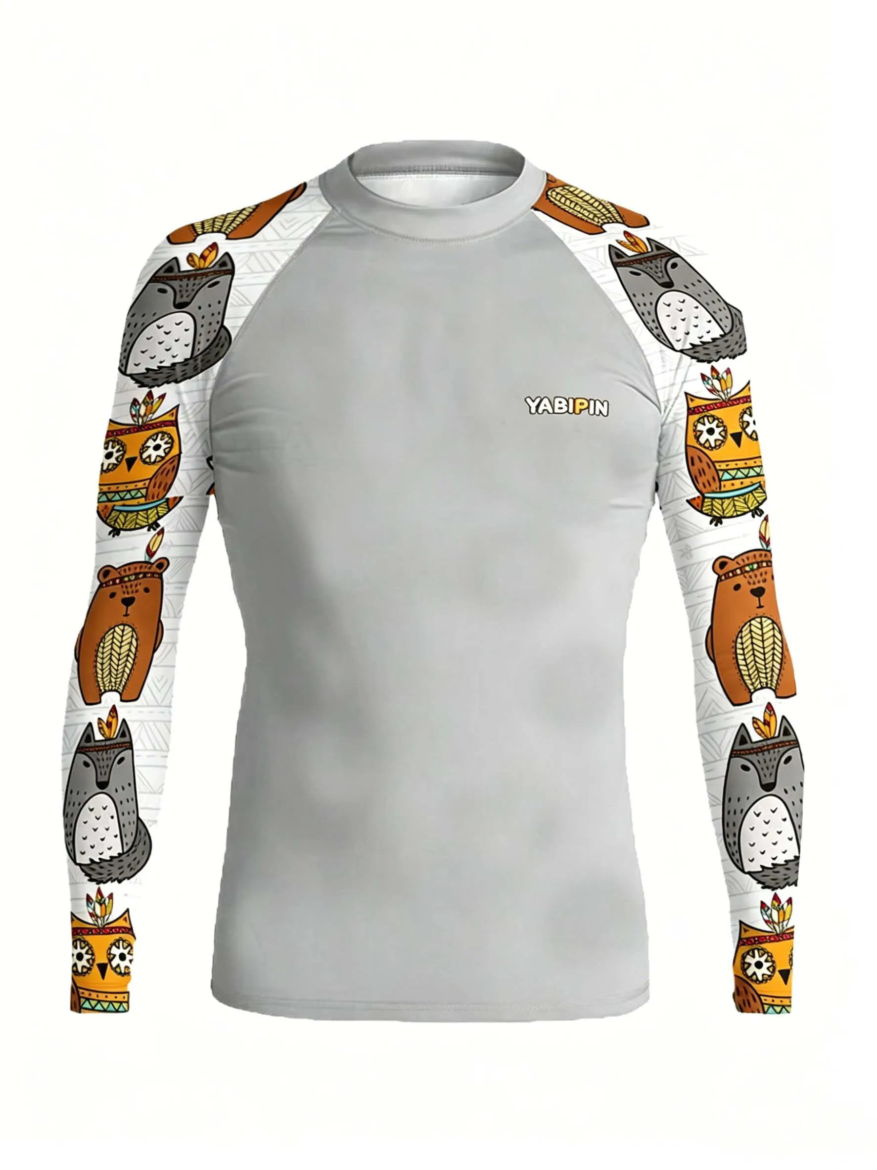 Men's Sun Protective Long Sleeve Swim Top with High Collar – Ideal for Surfing, Diving, Fishing & Summer Beach