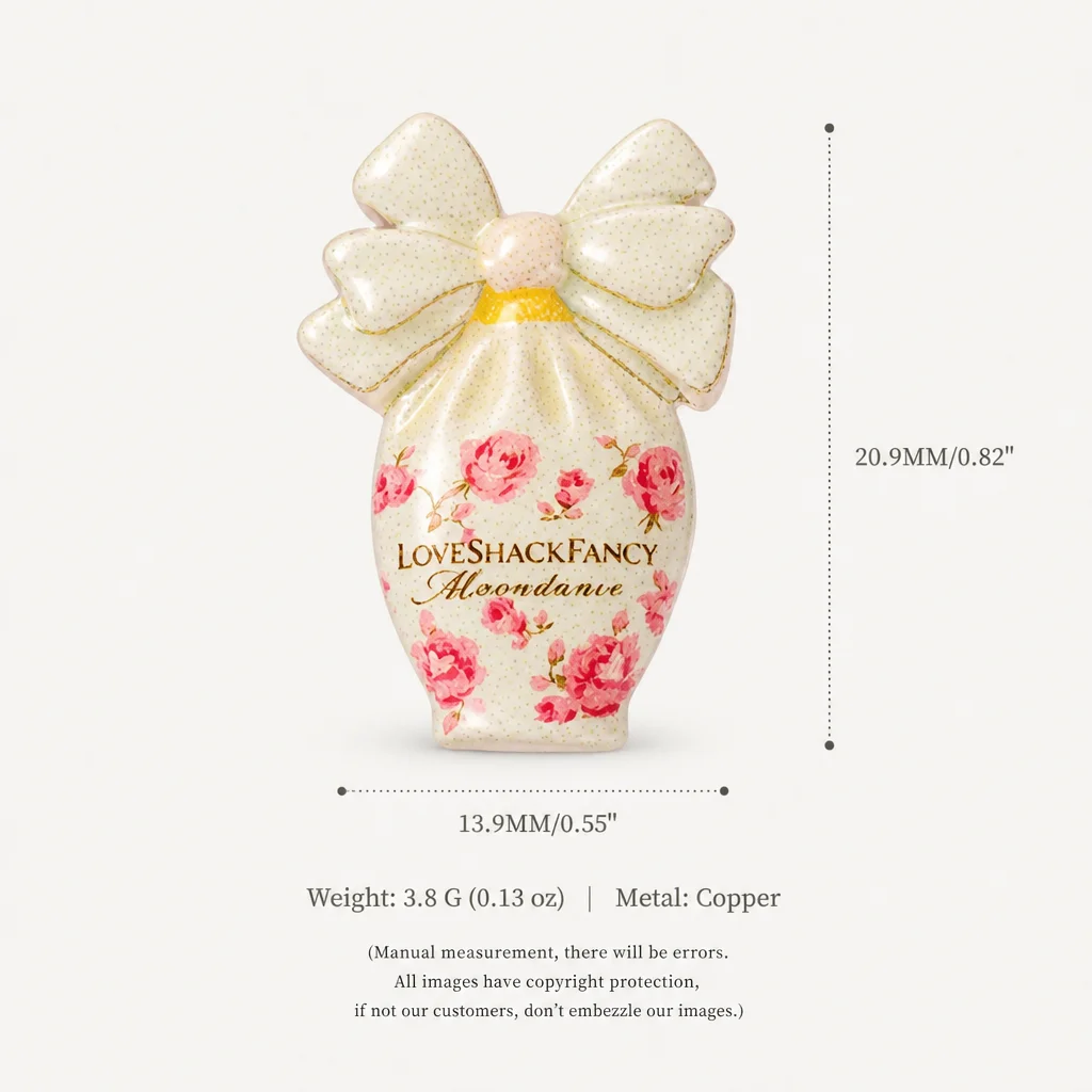 Einfache, süße, lila Schleifenvase mit herzförmigen Blumen, DIY-Zubehör, Anhänger für Schmuck. – Detail 4