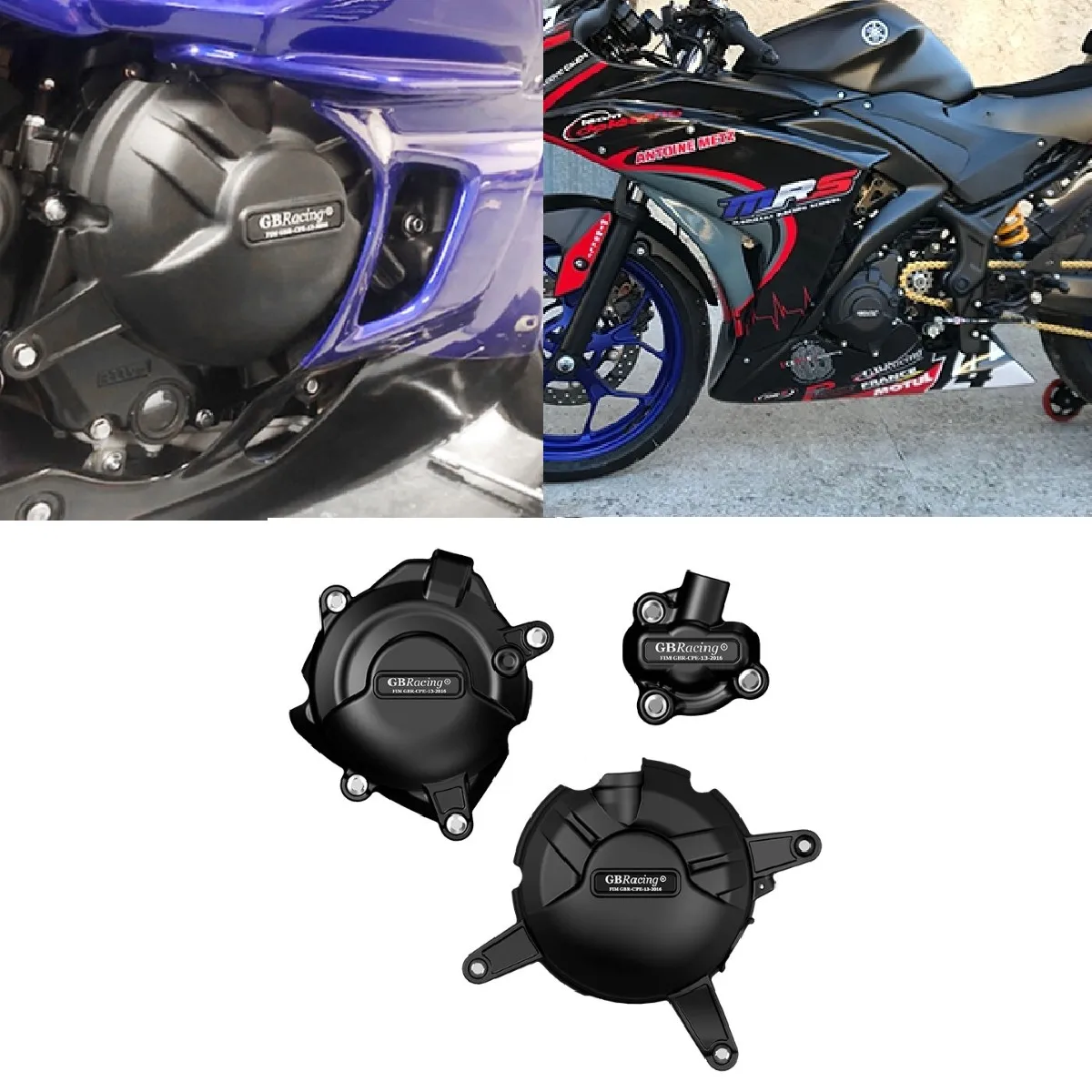 

FOR YAMAHA YZF-R125 R125 R 125 2014 Engine Protective Cover Engine Cover Protection Set Swing arm Spool