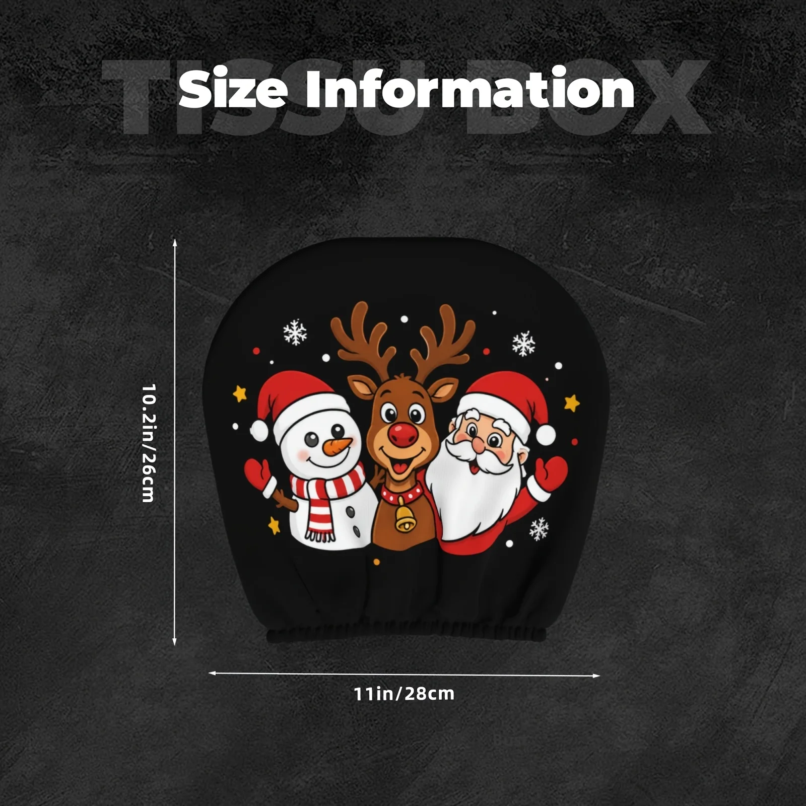 Christmas Cartoon Printed Headrest Covers Easy To Remove Holiday Atmosphere Car Headrest Covers