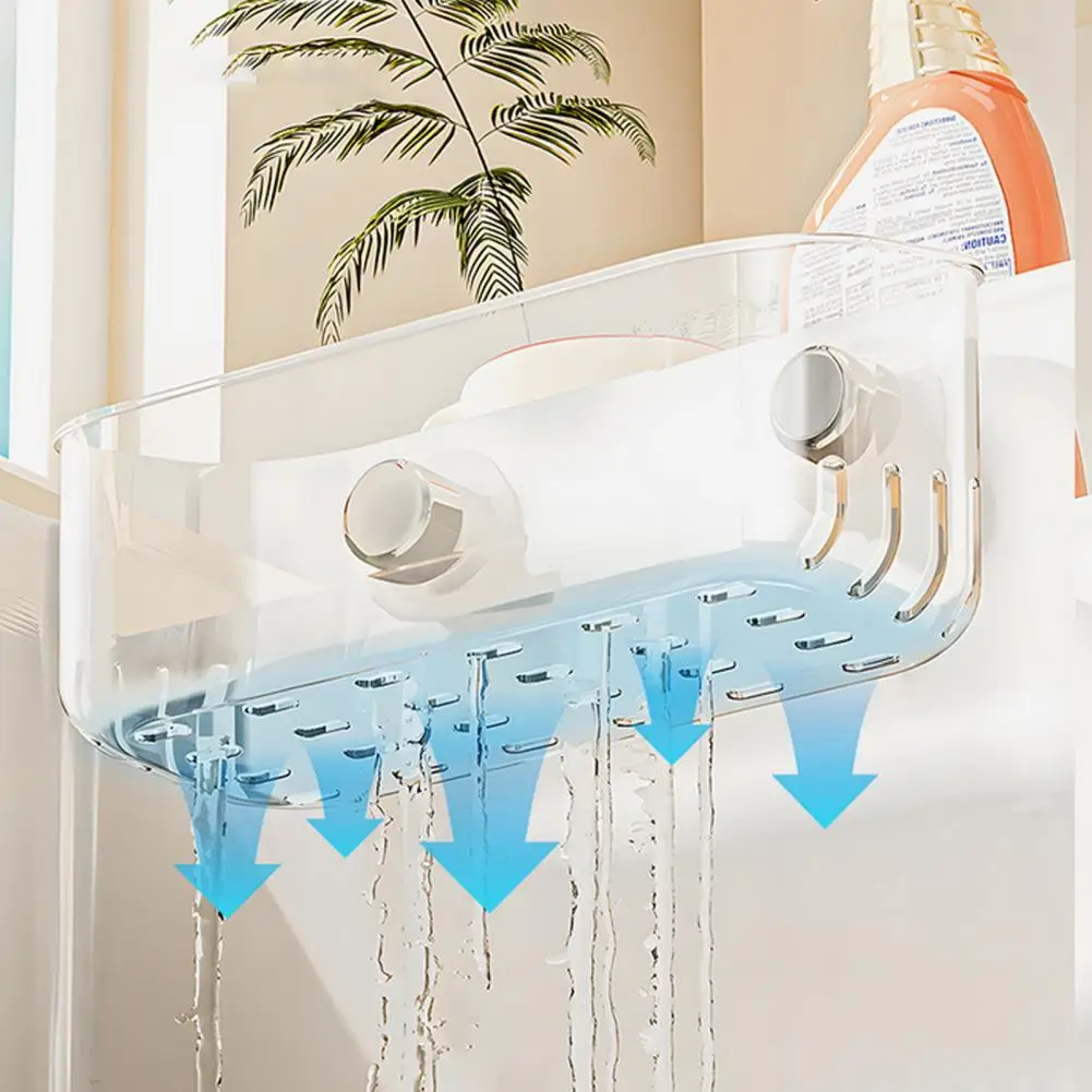 Drain Basket Organizer View Sink Caddy Kitchen Sink Caddy Organizer with Strong Load-bearing Suction Cup Capacity for Easy