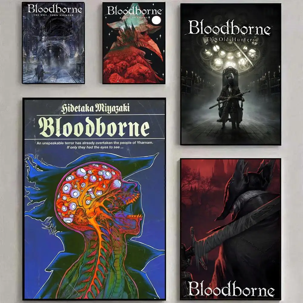 B-Bloodborne Game Poster Room Decoration, Home Wall Art Printing, Waterproof Bedroom Poster, Gift