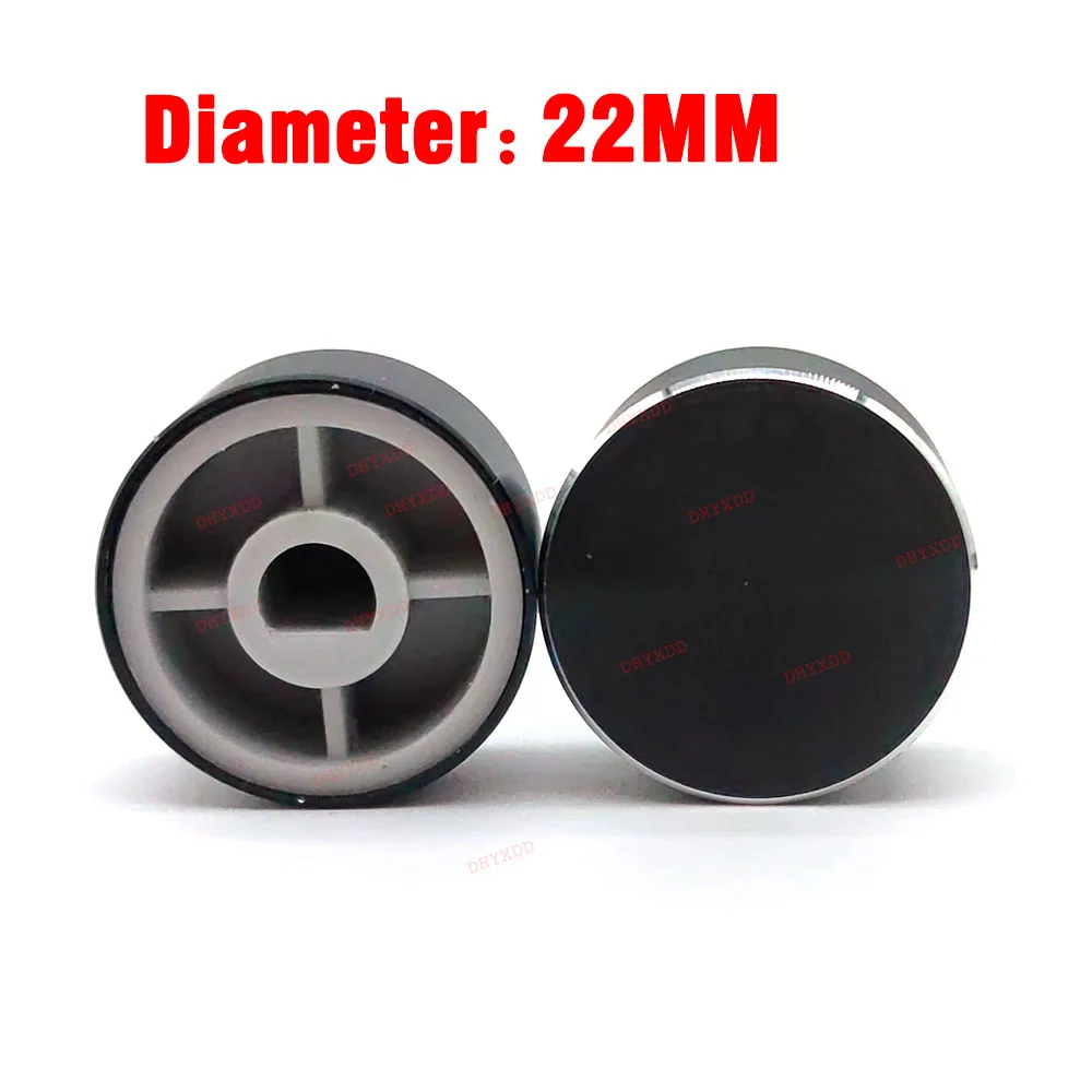 1 pcs 22x12mm 6mm Shaft Hole Aluminum Alloy Potentiometer Knob Black (Half-axis D-axis)