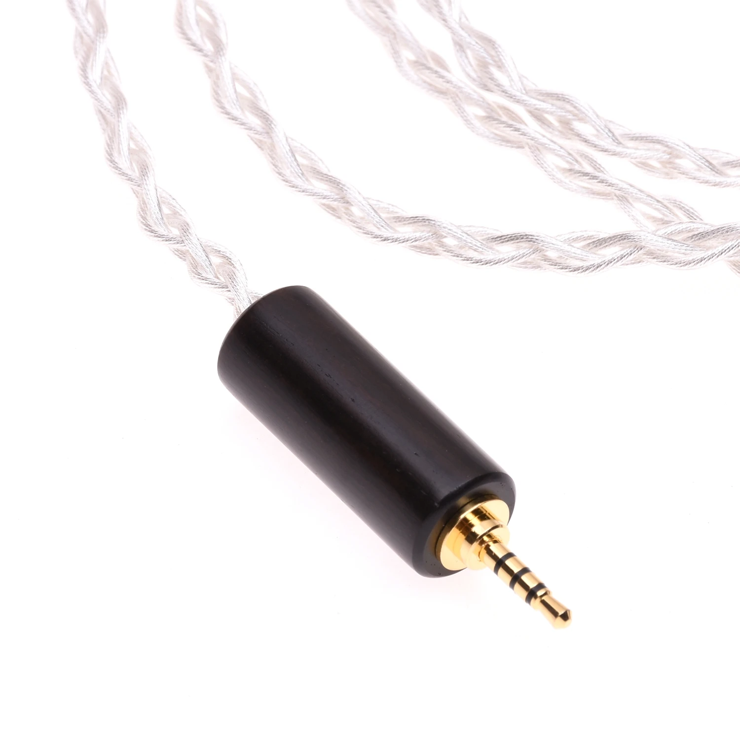 シルバーメッキヘッドフォンエクステンションケーブル、木製、rs、オスからメス、バランス、4コア、6n、occクリスタル