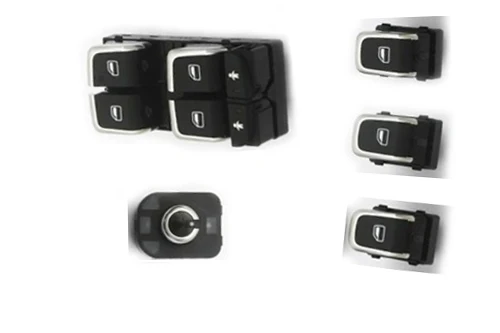 

One Set of 5 Pieces Chrome Driver Side and Passenger Side Window Switches and Side Mirror Switch For Audi A6 C7