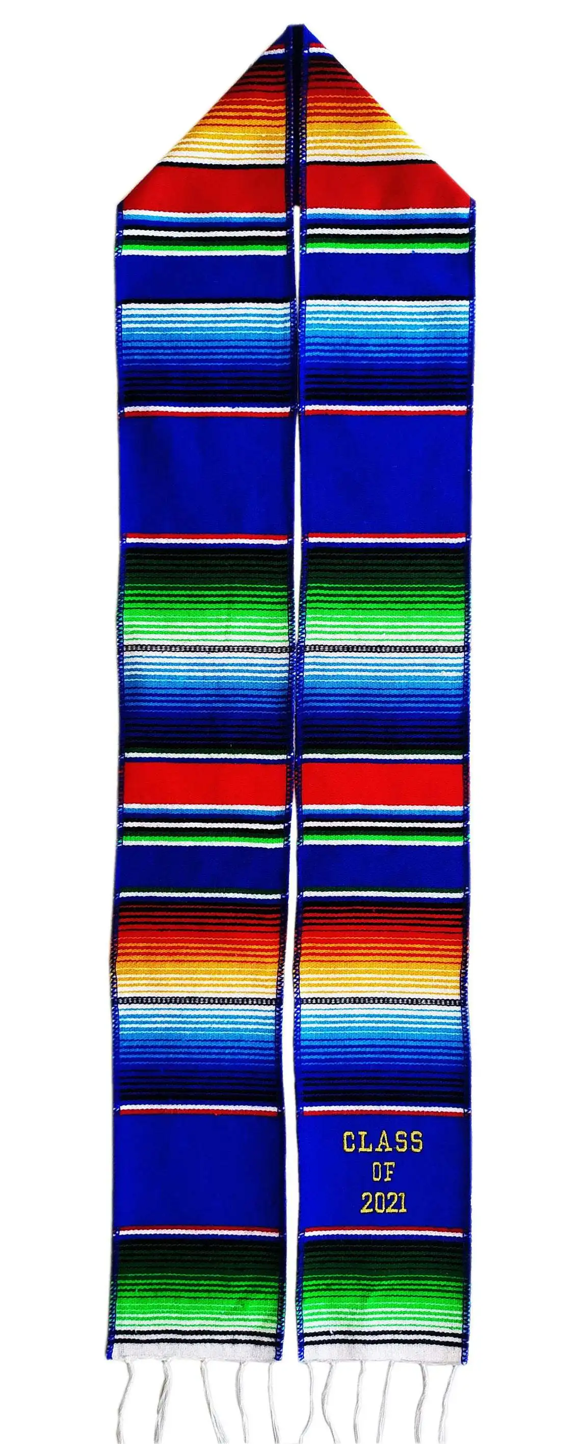 2 Pc Hand Embroidered Mexican Graduation Belt Color Striped Black Belt Graduation Scarf