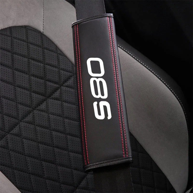 For Volvo S40 S60 S80 S90 V40 V50 V60 V70 V90 1pc Cowhide Car Interior Seat Belt Protector Cover