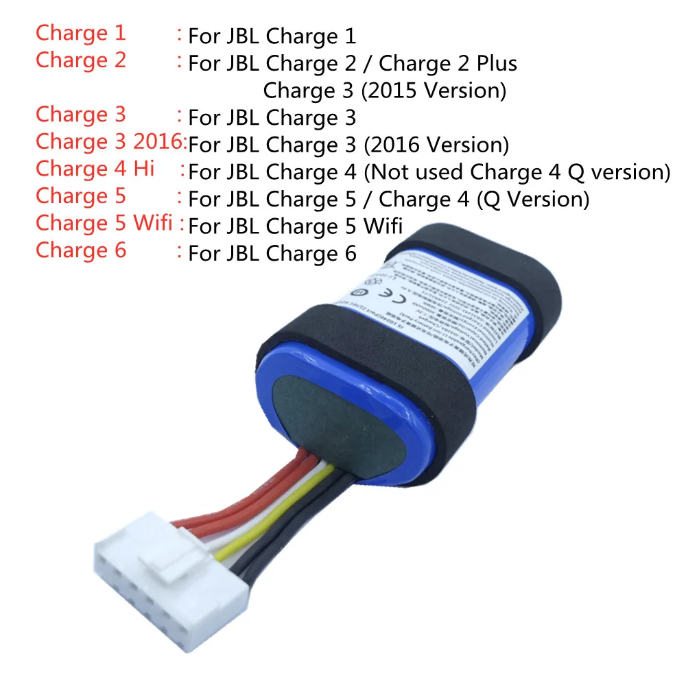 Batteria Ad Alta Capacità Per Jbl Charge 3 4 5 Wifi 6 1 2 Plus 2+ Charge6 Charge5 Charge4 Charge3 Charge2 Batteria Altoparlante Per Lettore
