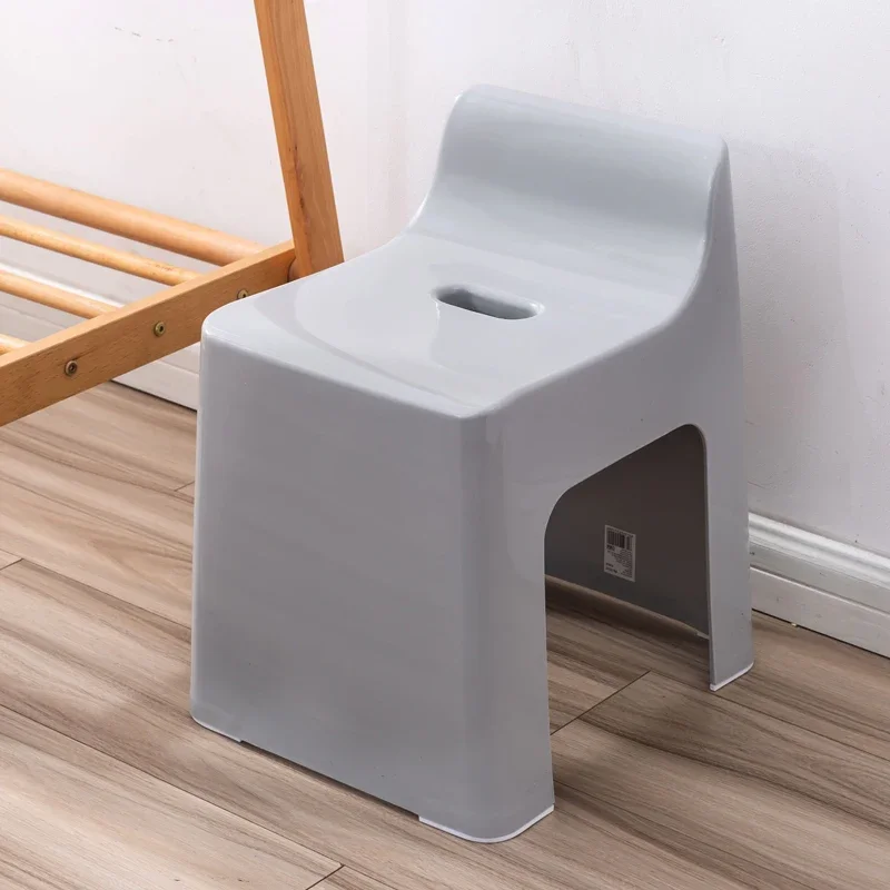Compact Low Bench With Backrest-Modern Design, Non-Slip, Thickened Plastic Bathroom image 6